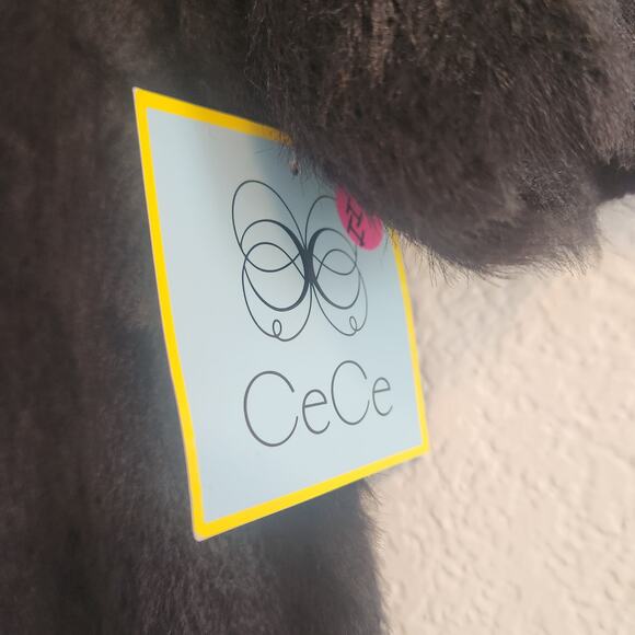 CeCe Women's Size Small Black Short Sleeve Fuzzy‎ Sweater NWT - Picture 3 of 3